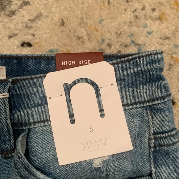 Nature denim high rise distressed jean shorts - Picture 2 of 4